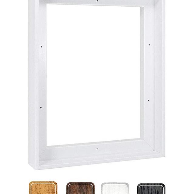Canvas Floating Frame, Picture Wall Art Painting Frame for 14x18 Inch Finished Canvas, White 15x19 Inch