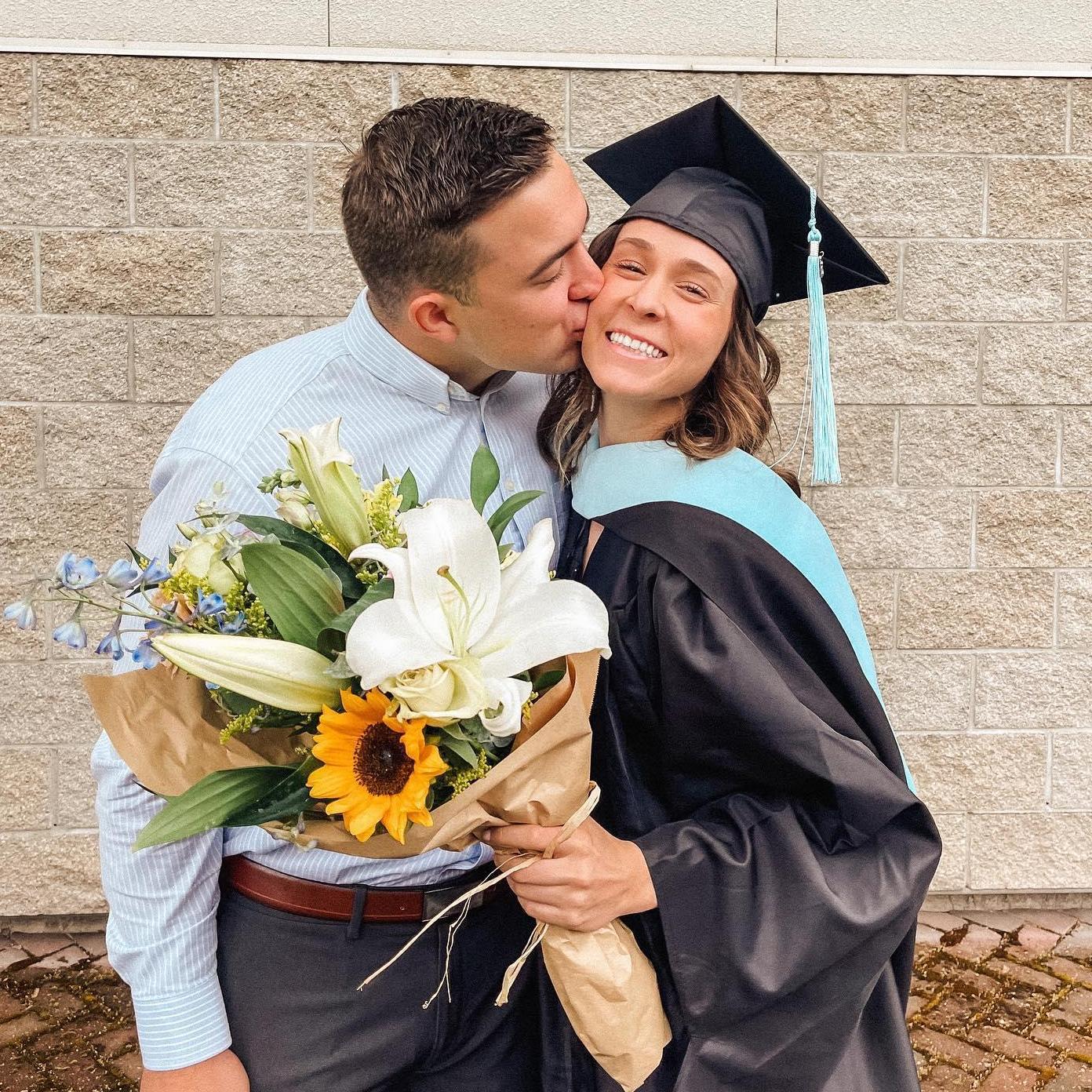 Noel graduated from her masters with her Masters of Education.