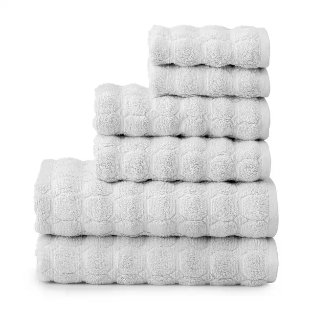 Martha Stewart Textured Hexagon 6-Piece Towel Set in Grey