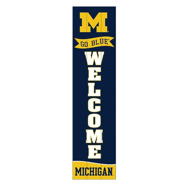 NCAA University Of Michigan Wood Porch Leaner, 47" College Sports Porch Sign, Collegiate Team Welcome Board Signs Outdoor for Front Door Yards