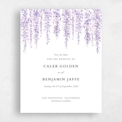 Purple Wedding Save the Date - Portree Portrait