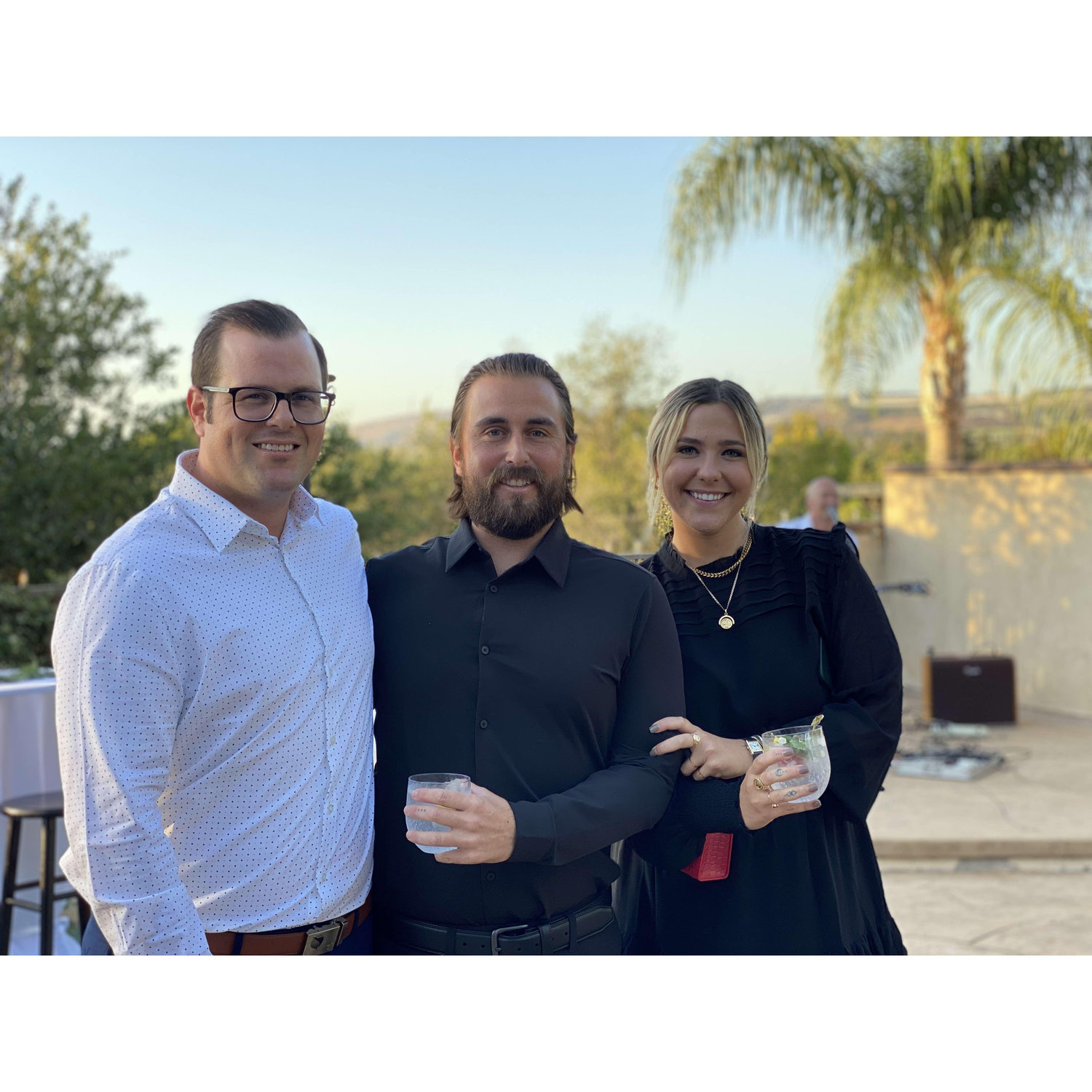 At the engagement party with Tyler (groomsman) and Emma