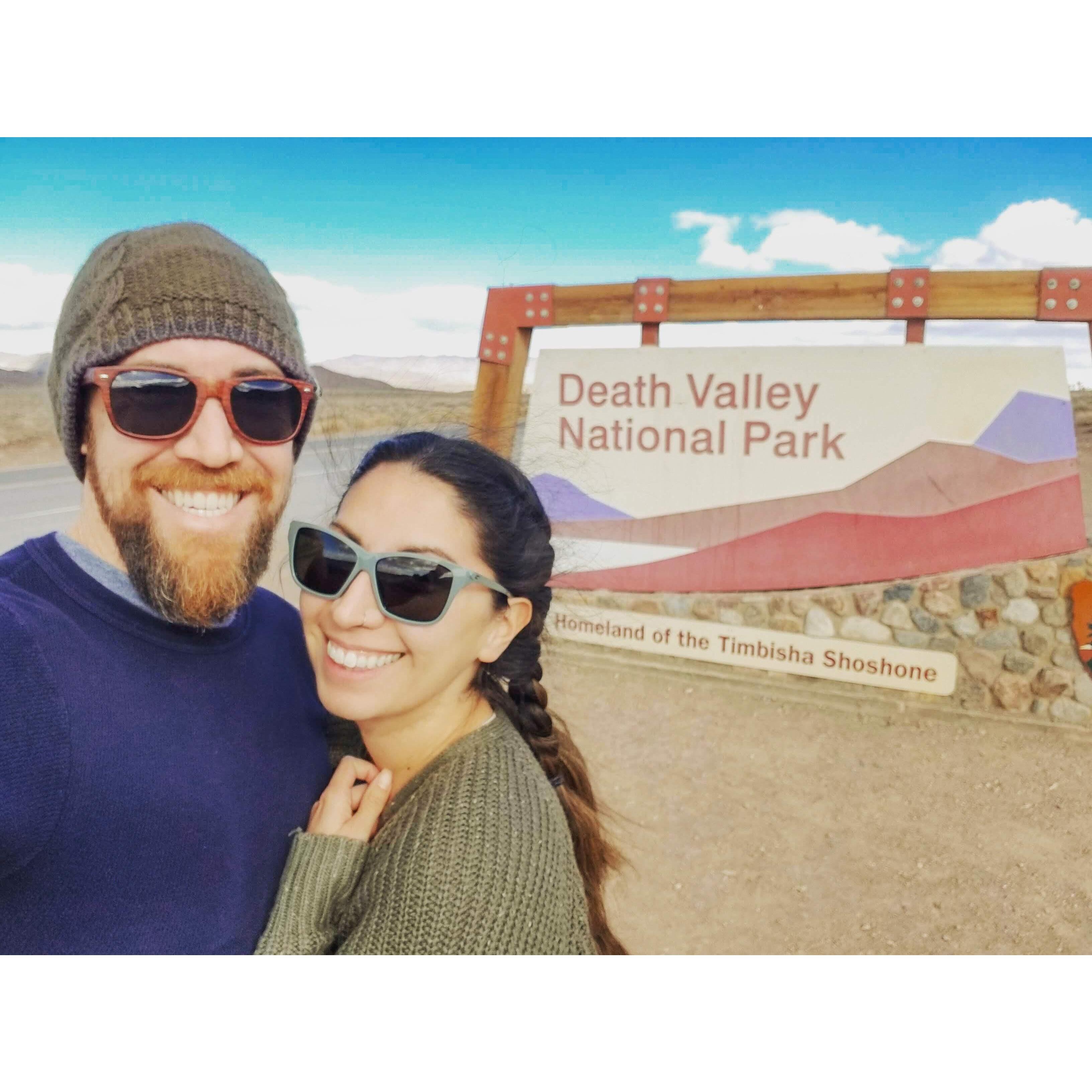 A trip to Death Valley National Park about two months into our relationship. Selina is wearing the darkest sunglasses because she had just completed PRK vision correction surgery in the weeks before.