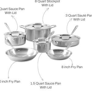d5 Brushed Stainless Steel 10-Piece Cookware Essentials Set