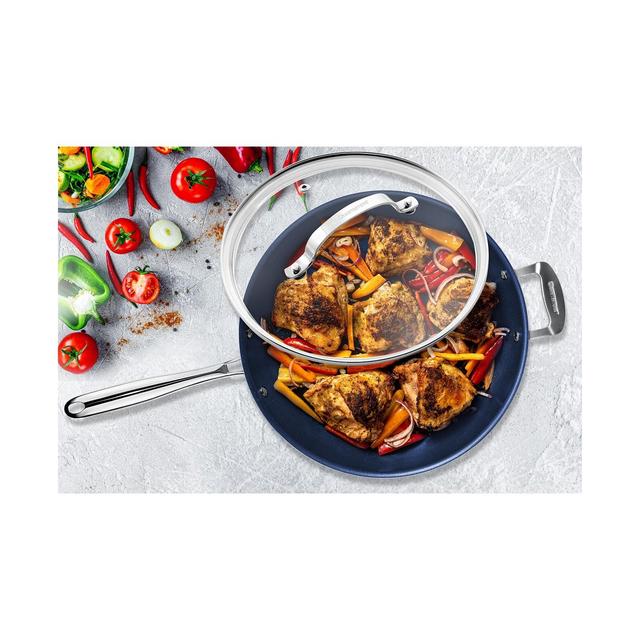 Granite Stone Diamond 14" Mineral and Diamond Infused Skillet with Lid