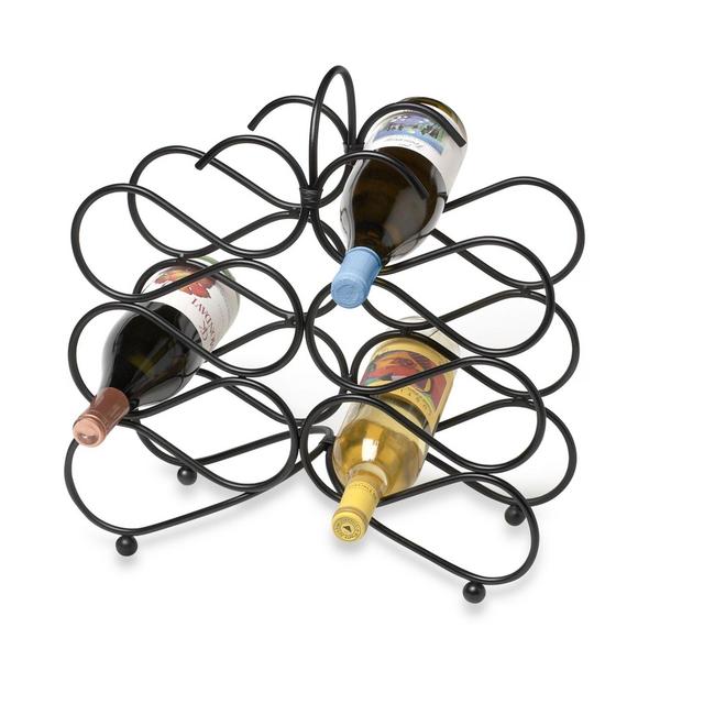 Spectrum™ Scroll Black 12-Bottle Wine Rack