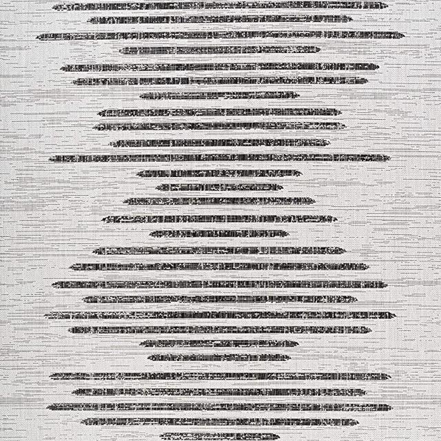 JONATHAN Y SMB124D-8 Zolak Berber Stripe Geometric Indoor Outdoor Area-Rug Bohemian Contemporary Easy-Cleaning Bedroom Kitchen Backyard Patio Non Shedding, 8 X 10, Ivory/Black