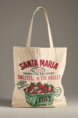 Graphic Beaded Canvas Tote Bag