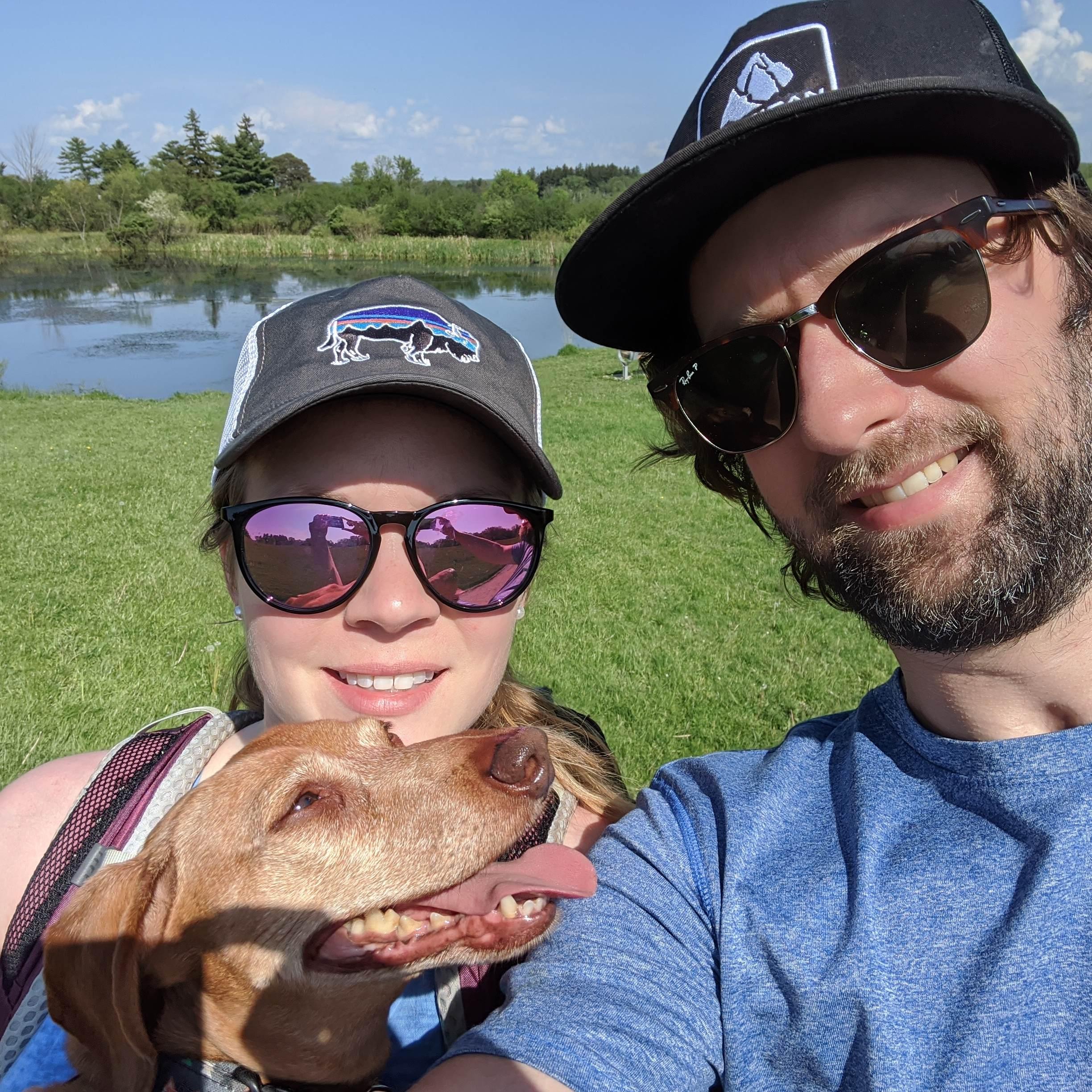 Hiking with Charlie at Knox Farm in East Aurora, NY