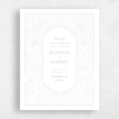 White Magnet Wedding Save the Date - Orchidea Portrait