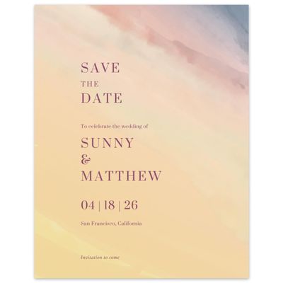 Honey, Orange Wedding Digital Save the Date - Chelan Portrait