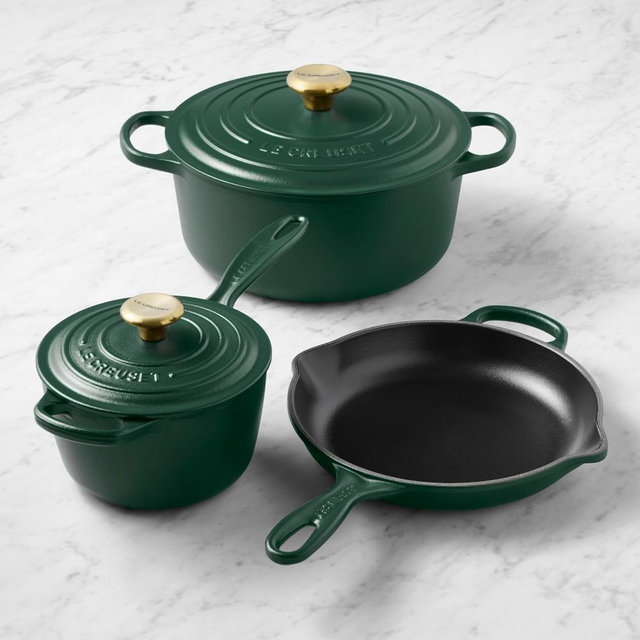 Le Creuset Signature Enameled Cast Iron 5-Piece Cookware Set, Foret