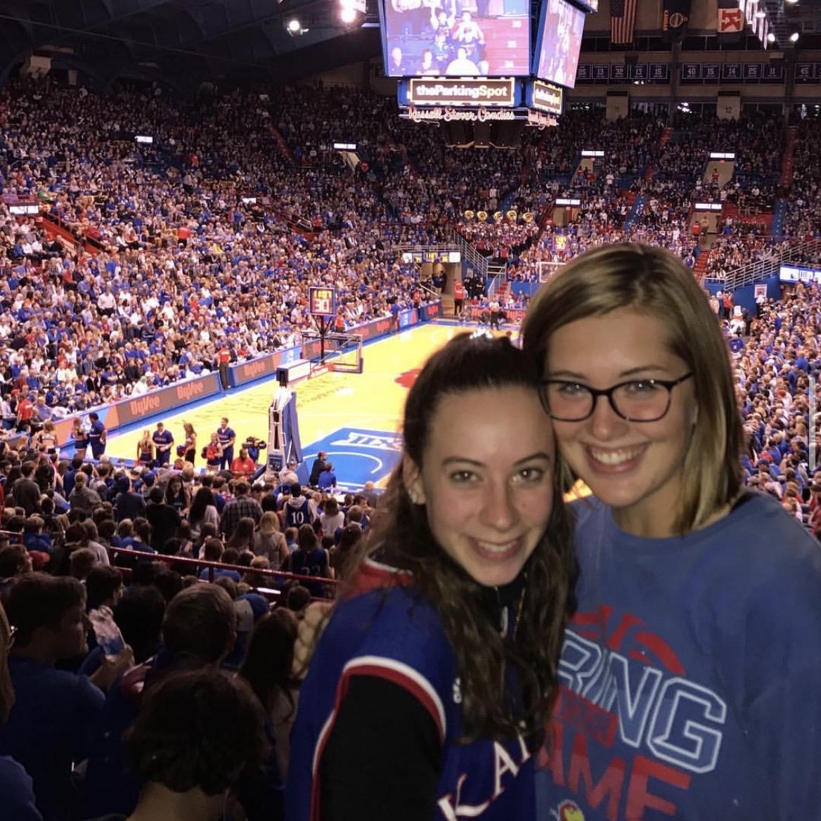 Our first basketball game together in Allen Fieldhouse