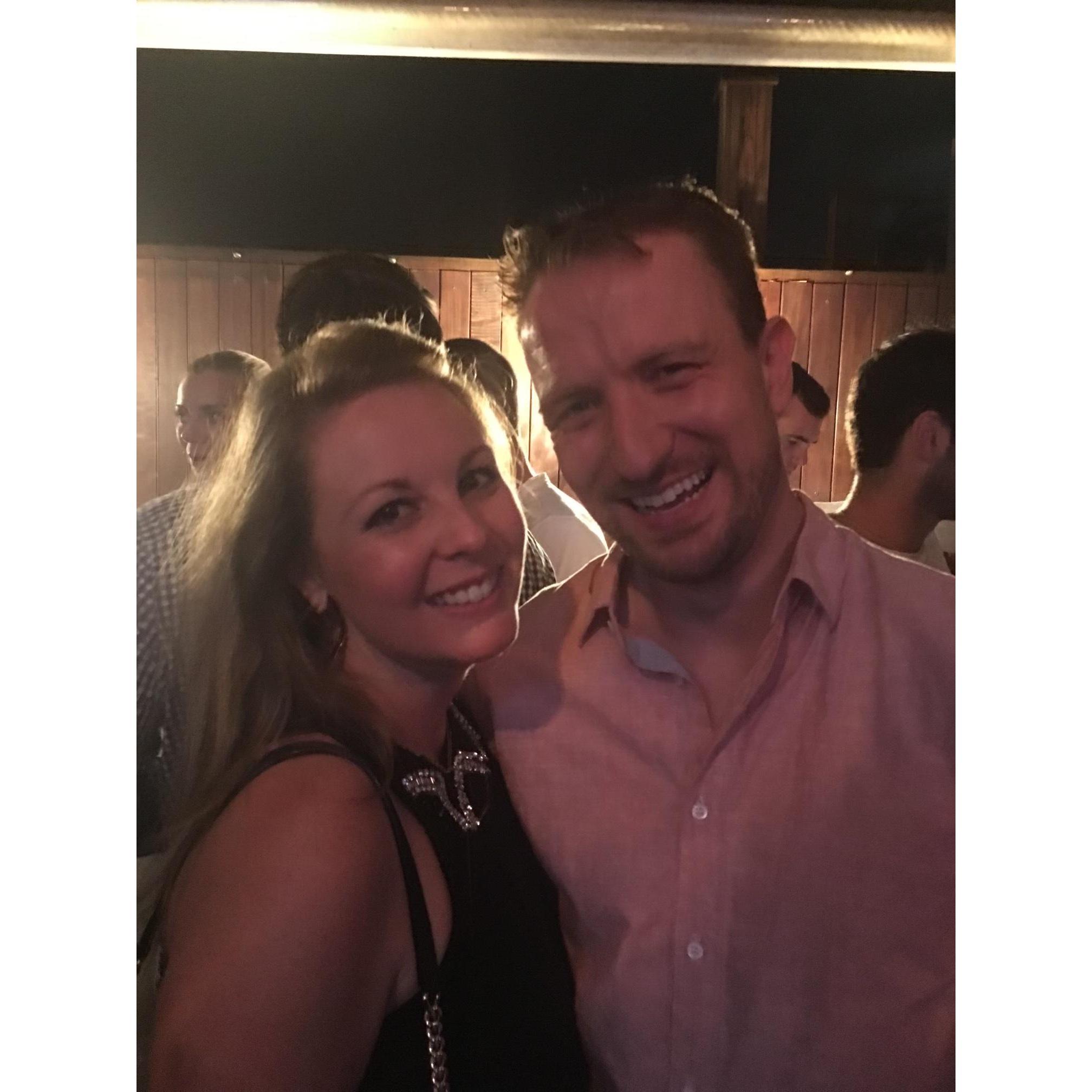 Our first photo together in Charleston on the Stars Rooftop!