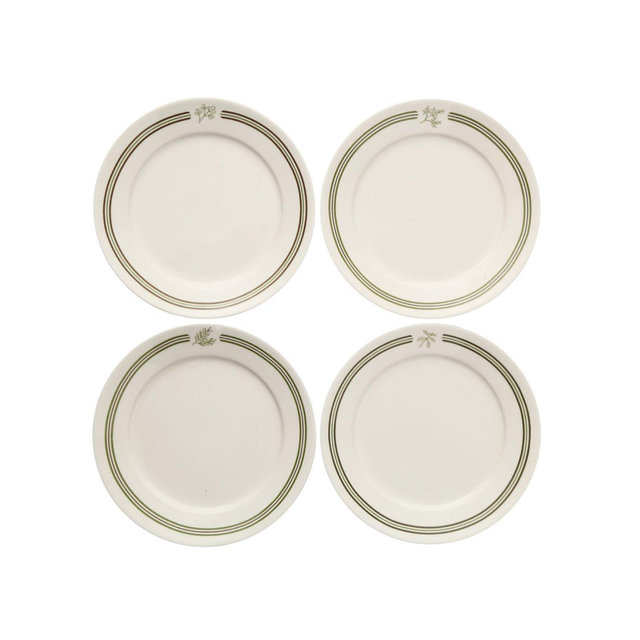 Herb Plates in Green, Set of 4