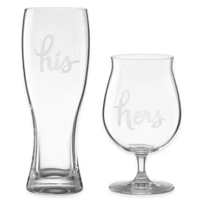 kate spade new york Two of a Kind™ "His" & "Hers" Beer Glasses (Set of 2)