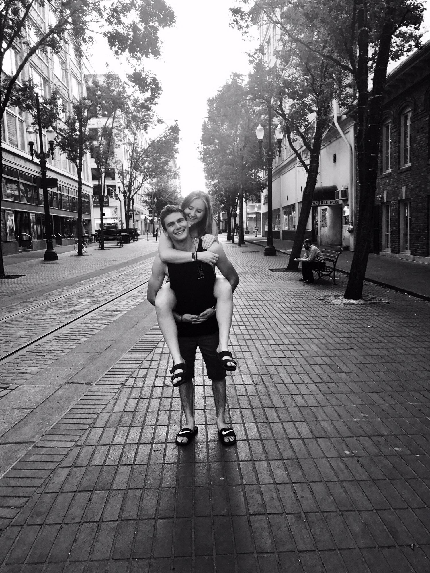 Another one of our favorites! In Portland, OR during a work conference while we both worked at Dutch Bros Coffee.