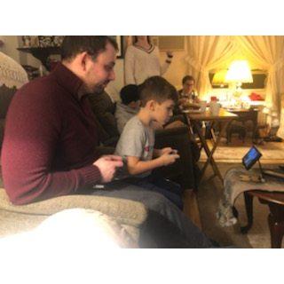 An intense game of Mario Kart for Vinny and Tyler (Nik's cousin) - Thanksgiving 2020