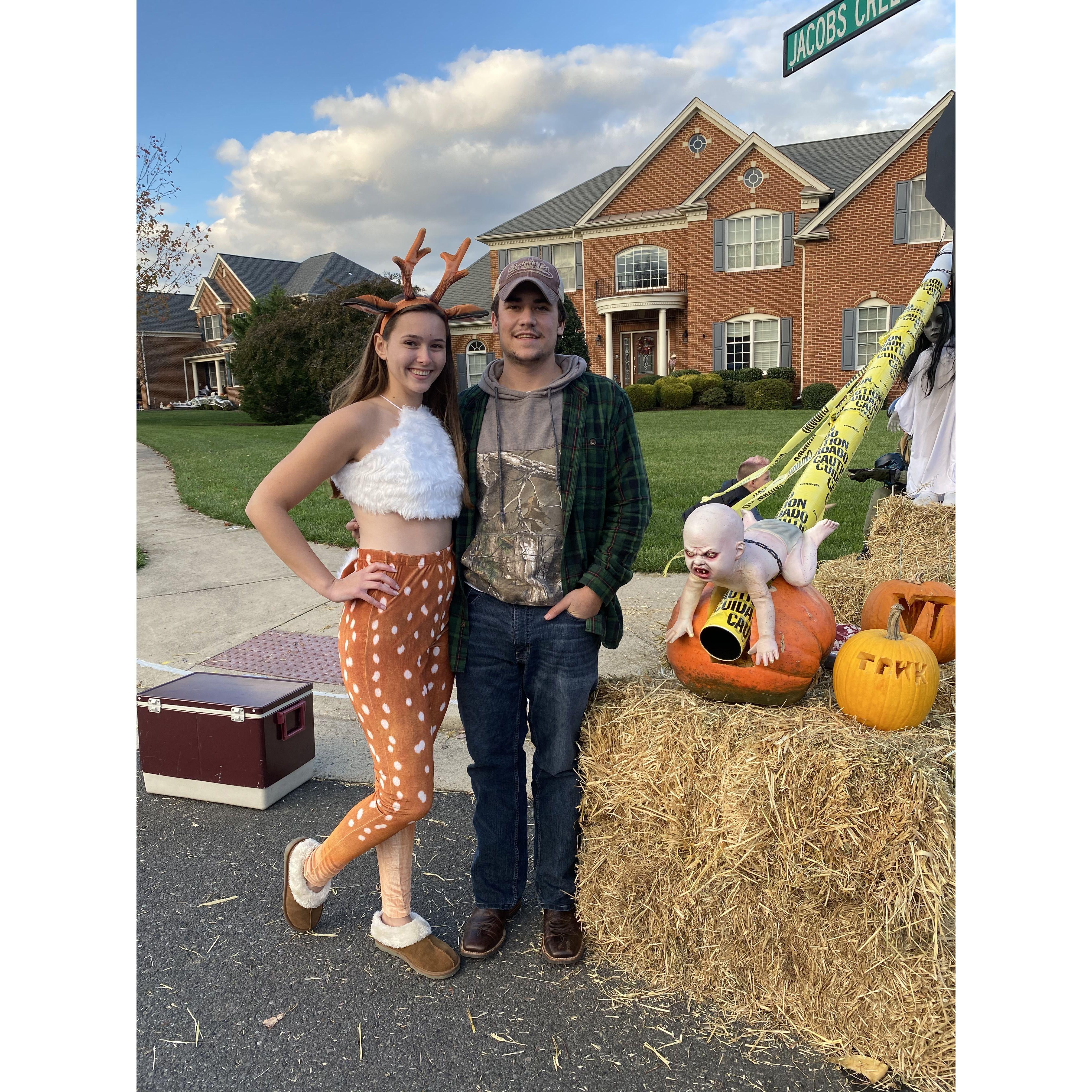 October 31, 2020: Halloween; a deer and a hunter