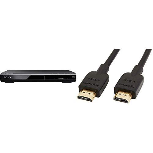 Sony DVPSR510H DVD Player, with HDMI port (Upscaling) & AmazonBasics HL-007306 High-Speed HDMI Cable, 6 Feet, 1-Pack