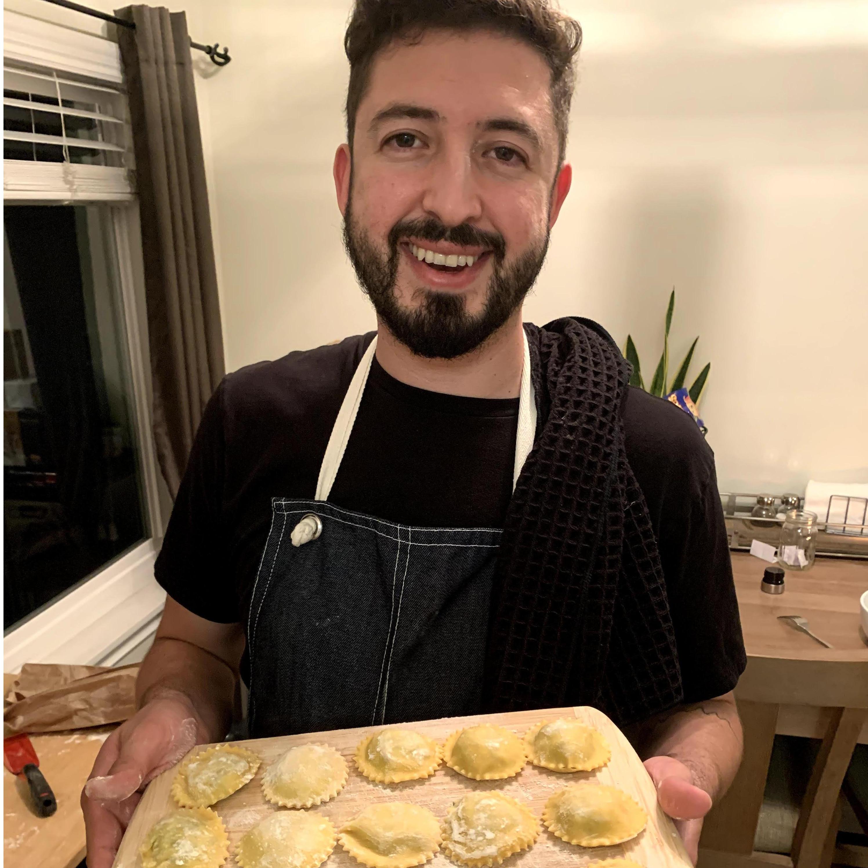 Our anniversary tradition is making pasta from scratch