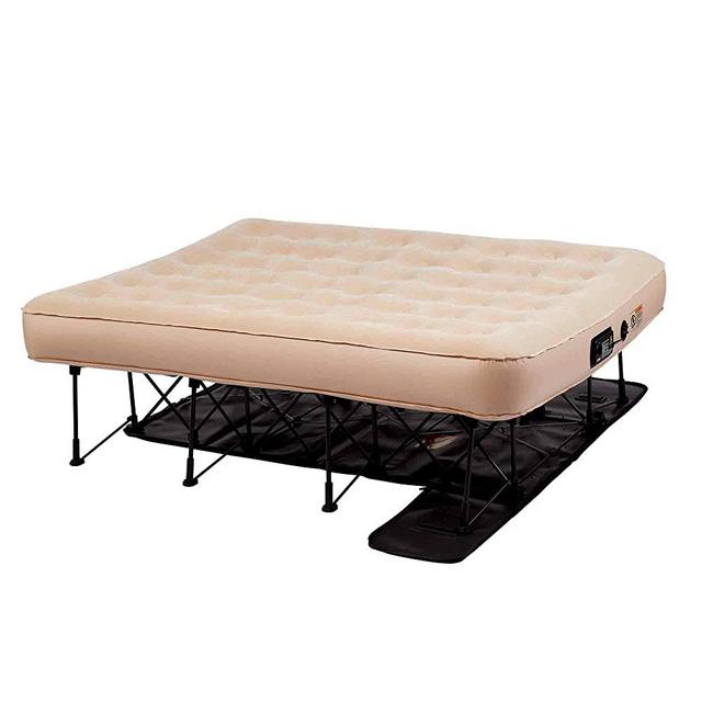 EZ Air Mattress Self-Inflating Air Bed with Built-in Frame, Pump and Wheeled Case (Queen) 1-Year Manufacturer Guarantee