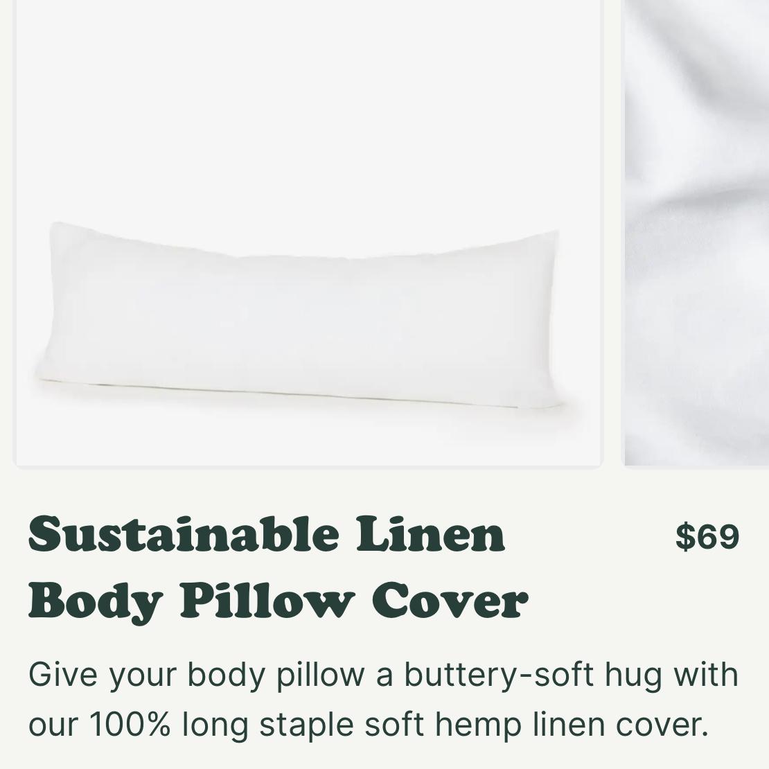 Sustainable Linen Body Pillow Cover
