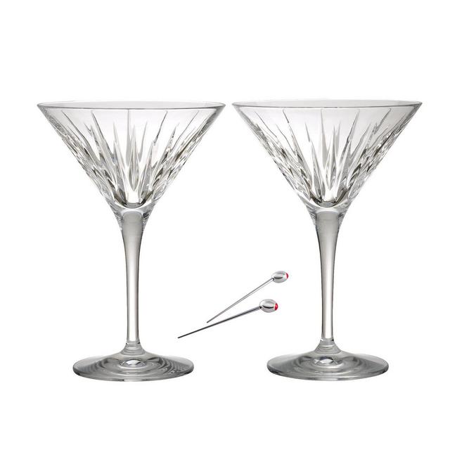 Reed & Barton Soho Martini Glasses & Olive Picks, Set of 2
