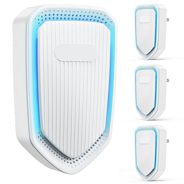 Air Ionizers Plug In Negative Ion Air Purifiers Quiet Air Freshener for Home Bedroom Office Basement - Portable Mini Air Cleaner Odor, Smoke, Dust, Pet Smell (4, White)