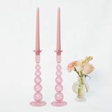 Marguerite Pink Candle Holders (Pair)