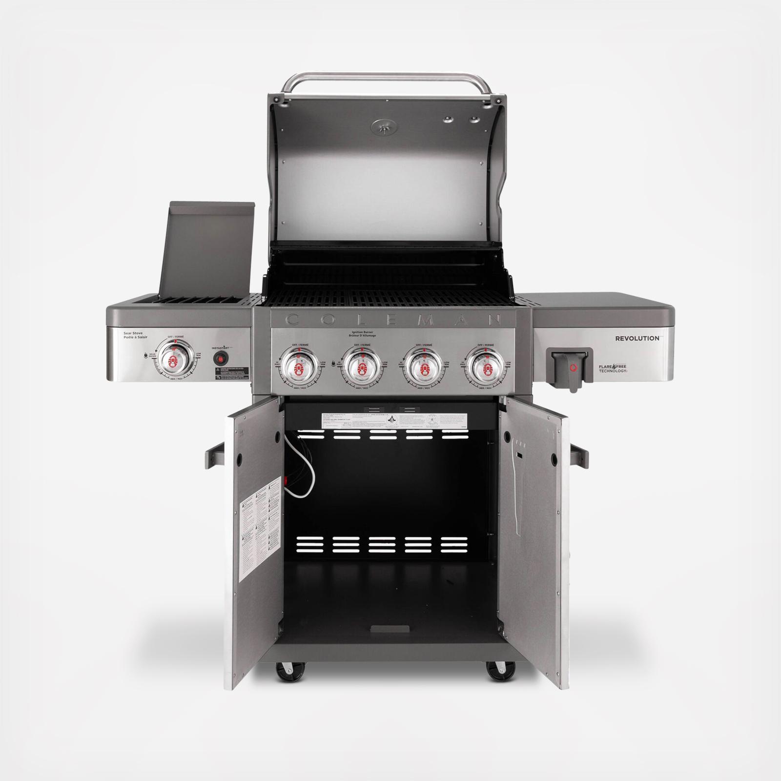 Coleman, Revolution 4-Burner Gas Barbeque Grill with Side
