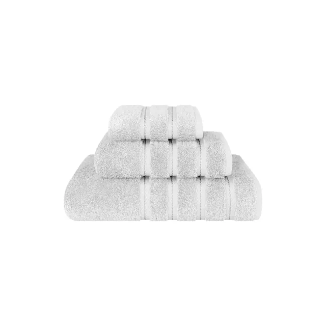 American Soft Linen 3 Piece Towel Set, 100% Cotton Bath Towels for Bathroom, Silver Gray