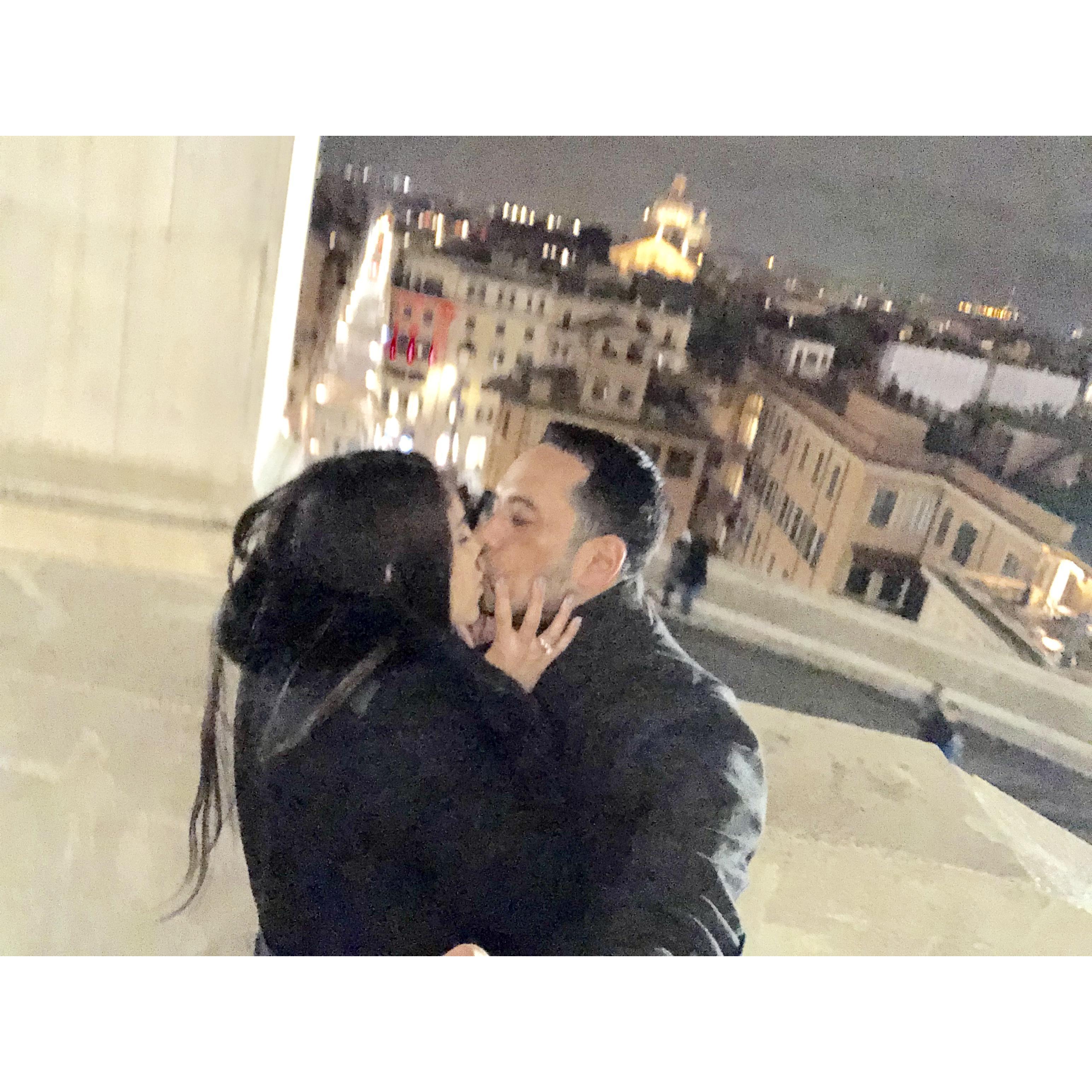 Top of the Spanish Steps right after he proposed!