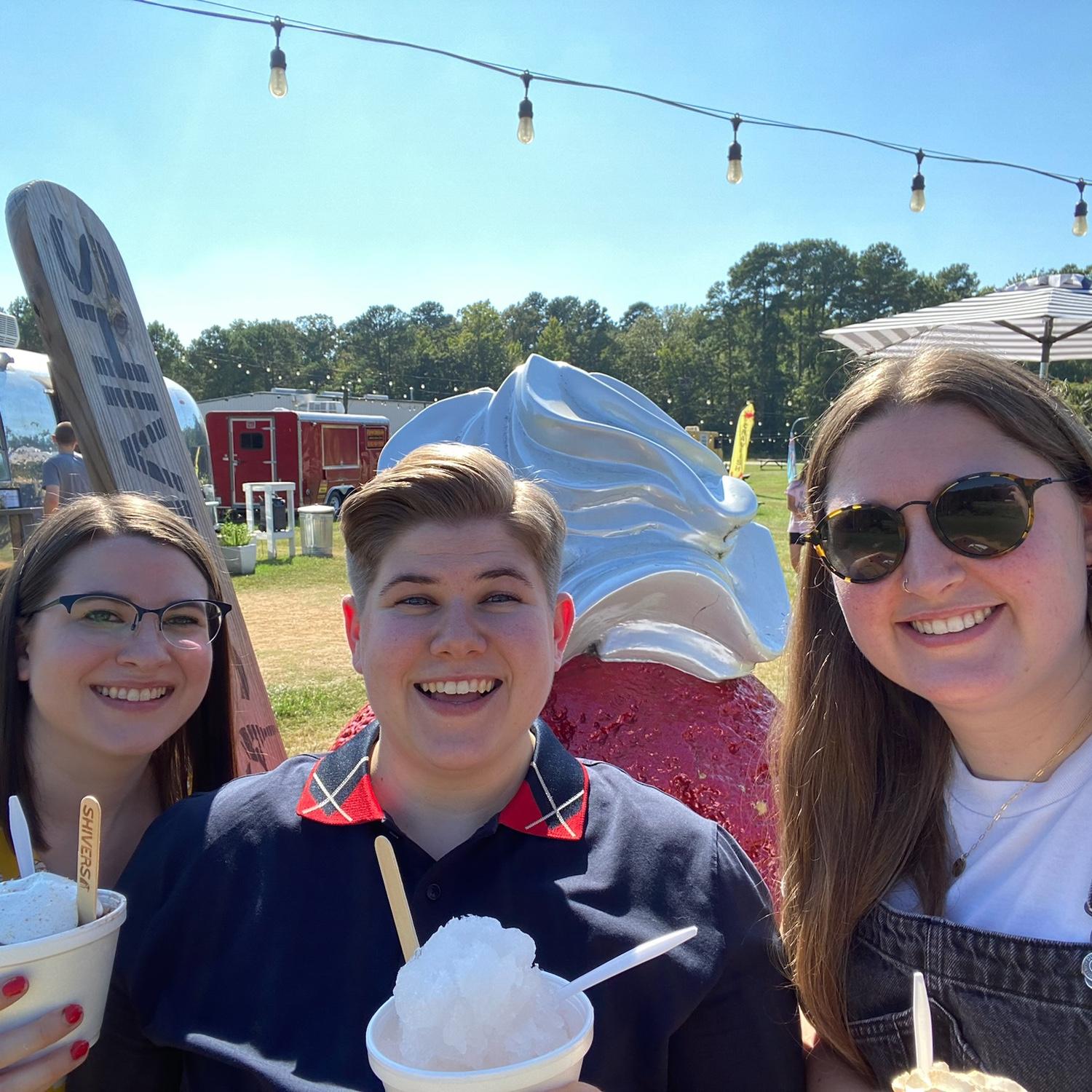 Cooling off at Shivers Snow Cones in Longview, TX on Casey's first trip to meet the family! We had a great time with Kat's sister, Kimberlin!