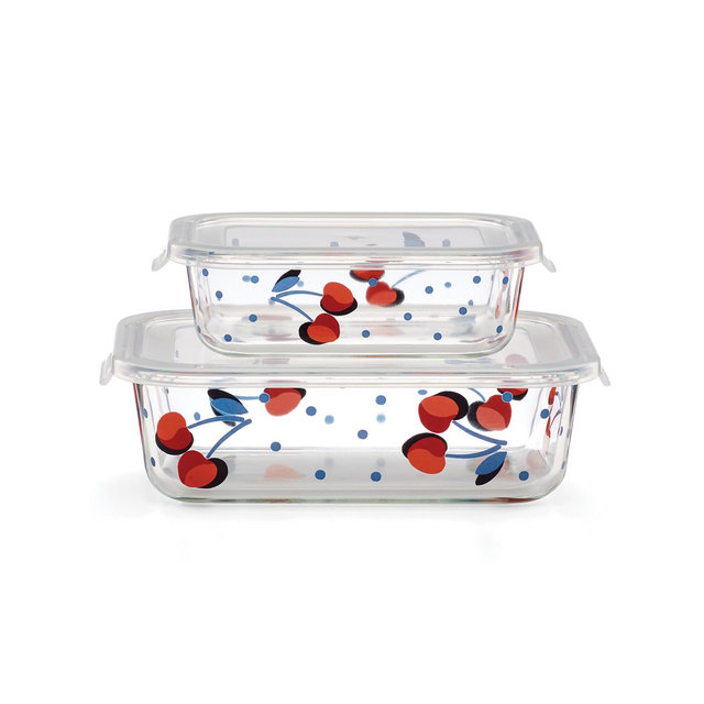kate spade new york Vintage Cherry Dot Rectangular Food Storage, S/2