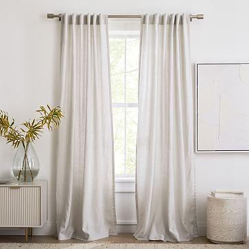 Sheer European Flax Linen Curtain - Pearl Gray
