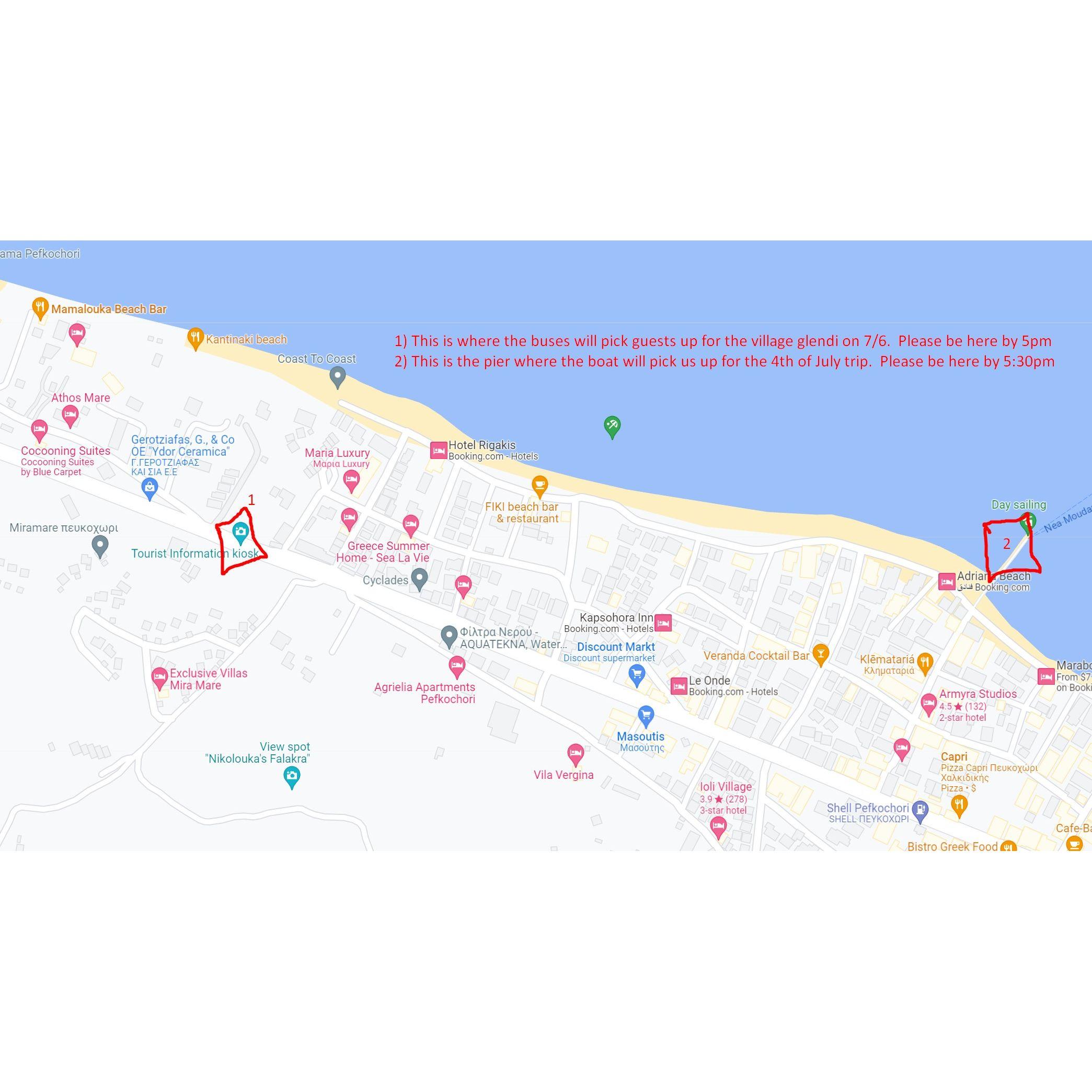 MAP FOR GLENDI AND BOAT TRIP PICK UP