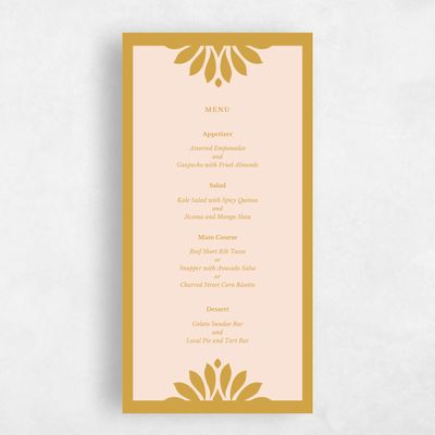 Mustard, Yellow Wedding Menu - Mantova