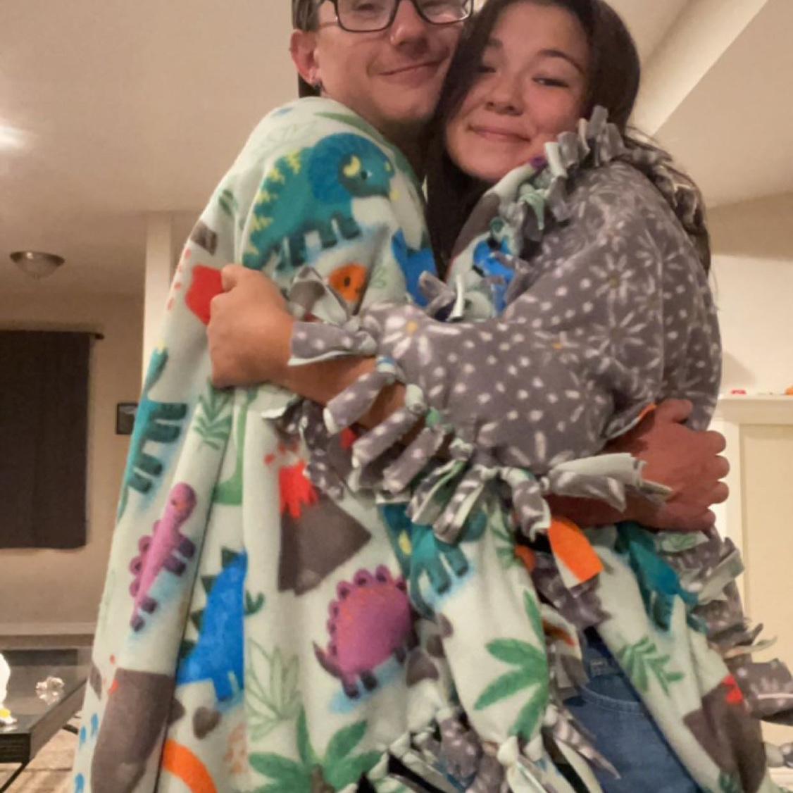 We made a tie blanket!