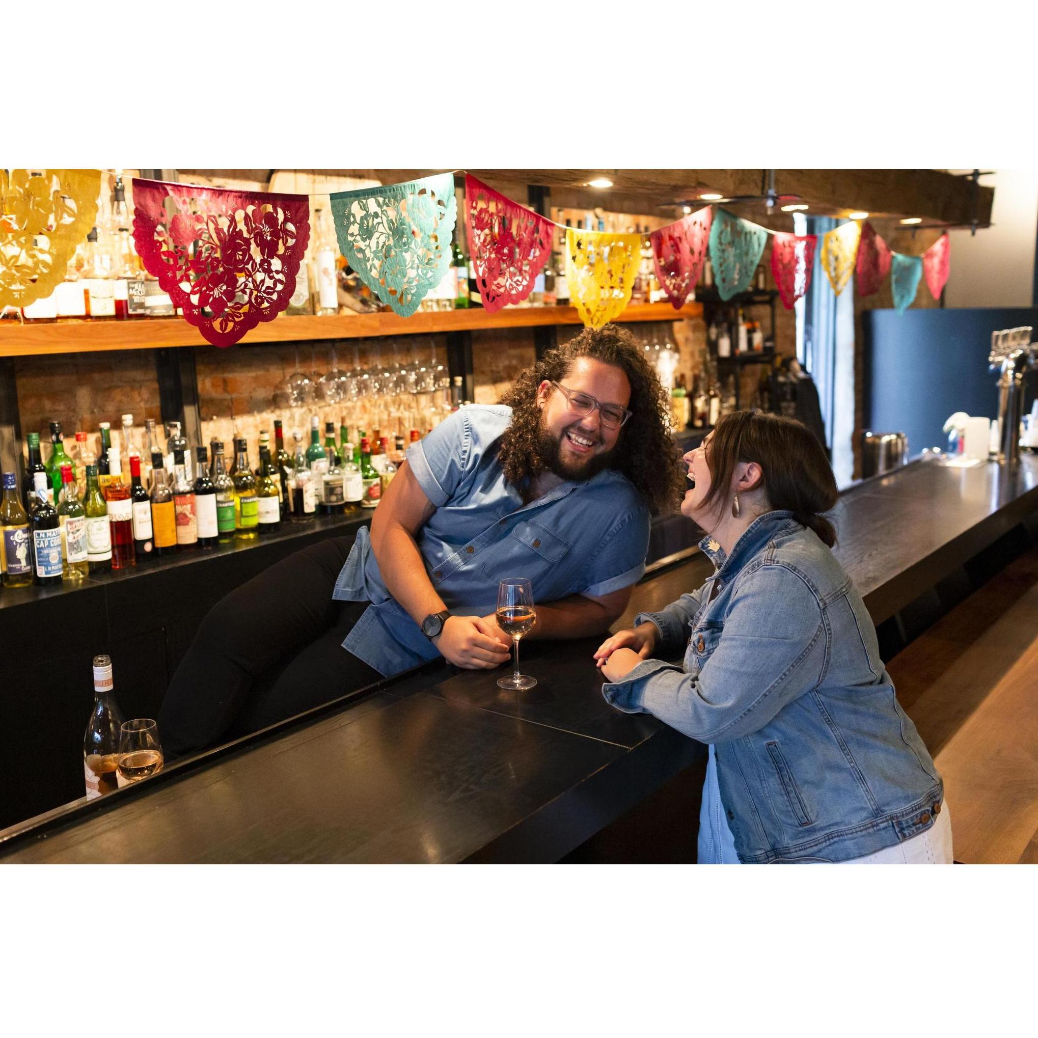 laughing at the Black Market bar where we first met!