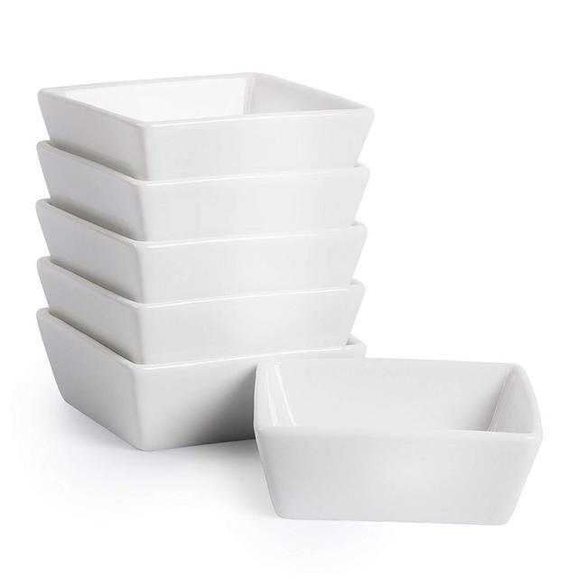 BTäT- Ramekins 4 oz Square, Set of 6 Ramekins for Baking, Creme Brulee Dishes, Souffle Cups, Flan Pan, Sauce Cups, Custard Cups, Pudding Cups, Desert Bowls, Dipping Bowls, Baking Bowls, Small Ramekins