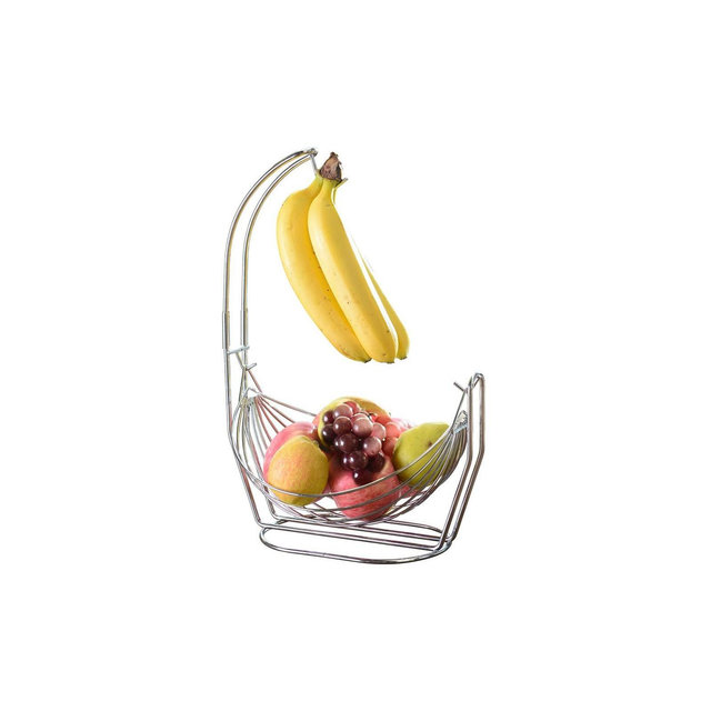 Jiallo Silver Fruit basket with Banana Hanger