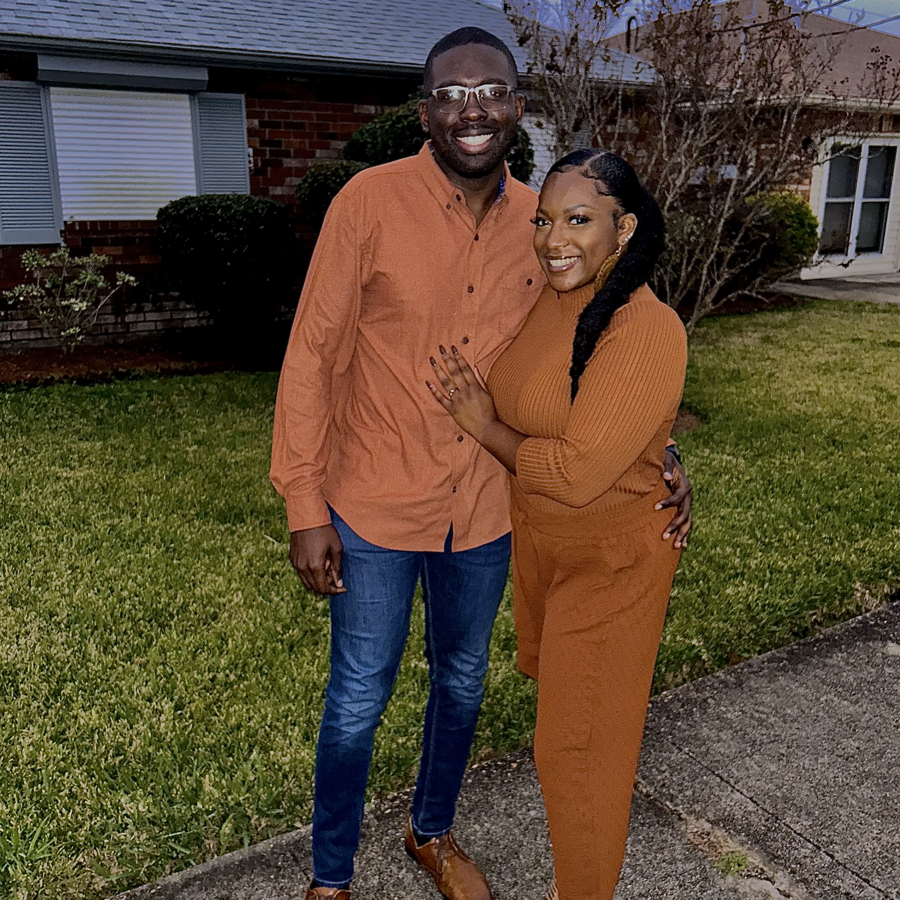 Outside of Auntie Mel's house Thanksgiving 2022...the same day I told Auntie Mel I was going to propose to Kamri.