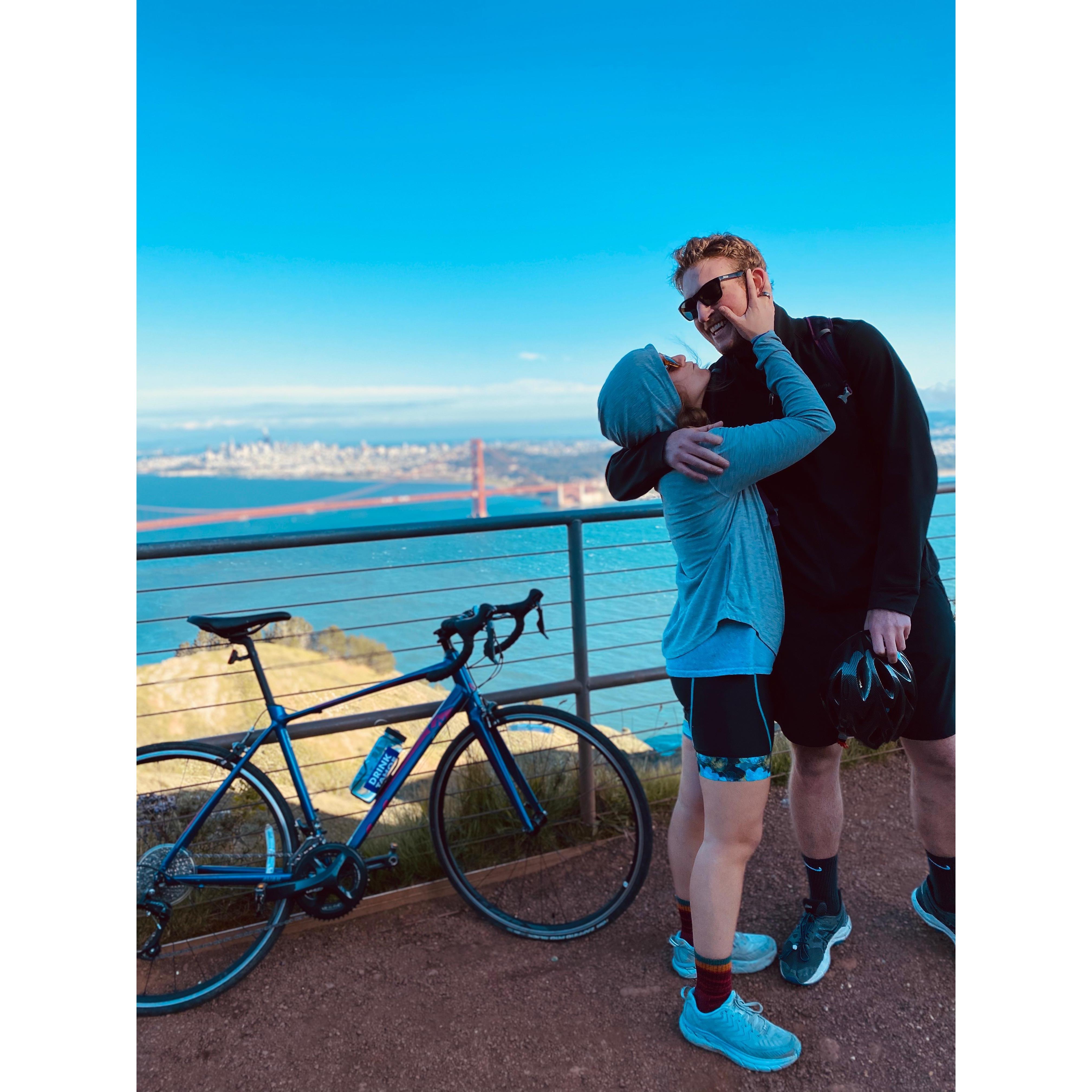 Quarantine bike ride up Hawk Hill in San Francisco