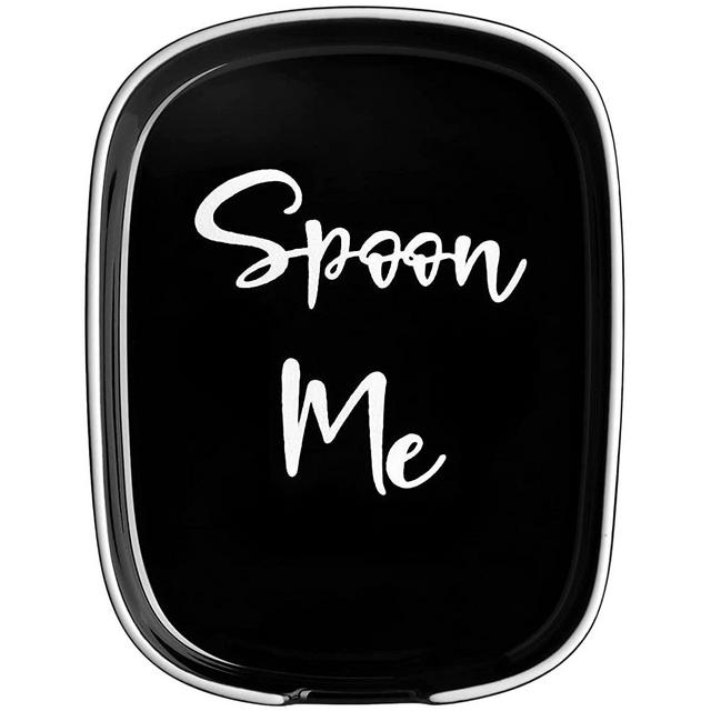 Ceramic Spoon Rest for Stove Top, DAYYET Large Spoon Holder, Farmhouse Spoon Rest for Kitchen Counter, Heat-Resistant Cooking Utensil Rest, Black Kitchen Decor and Accessories