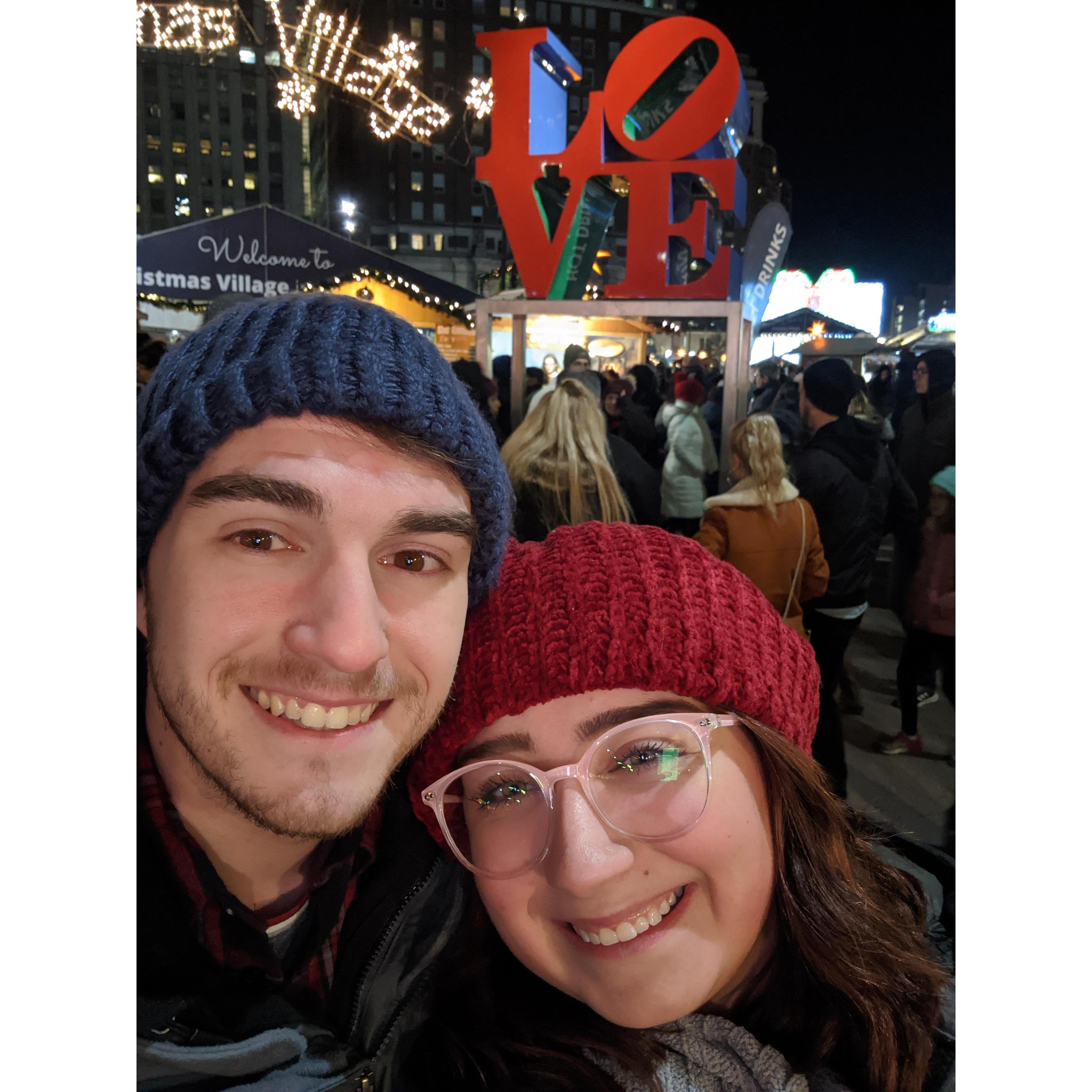 Christmas in Love park.