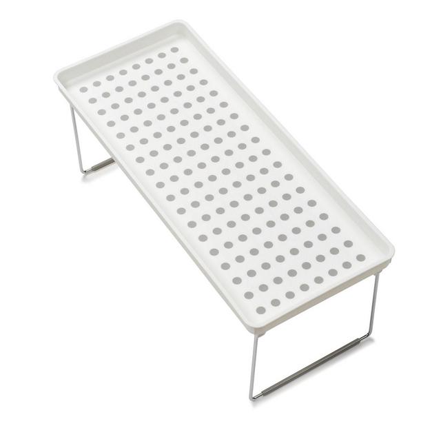 madesmart® Dots Large Stacking Cabinet Shelf in White/Grey