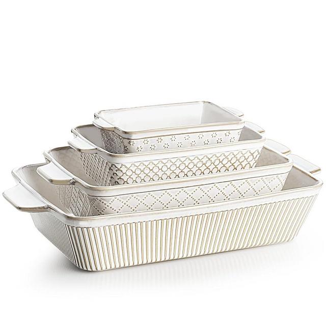 Getstar Ceramic Bakeware Sets of 4, Casserole Dishes for Oven, Ceramic Cookware Set, Baking Pan Set