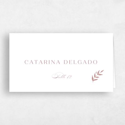 Dusty Rose, Pink Wedding Place Card - Kitts