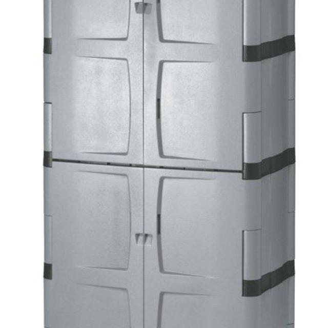 Rubbermaid 72-Inch Four-Shelf Double-Door Resin Storage Cabinet (FG708300MICHR)